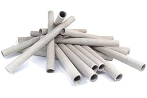 WERTH-METALL 8 x 10 x 120mm Papphülse, Grau, parallel gewickelt, pyro paper tubes, Papierhülse, cardboard tubes, Insektenhotel, Bruthülsen, Wildbienen, Nisthülsen (10)