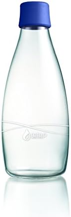 Retap 0.8 Glass Water Bottle, Dark Blue, Large