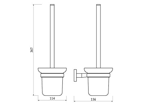 Auralum® WC-Bürstenhalter Klobürste Klobürstenhalter Bürste Wandhalter WC-Garnitur - 4