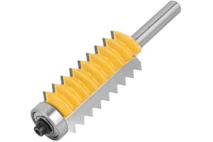 EJOYOUS Jeu d'embouts pour fraise, fraise à bois à 8 branches, rail, fraise à longeron, réversible, fraise d'assemblage à la colle au doigt, fraise pour le travail du bois(couteau à tenon multidenté 8X55)