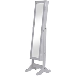 Espejo de Pie 144x34x37cm + Joyero Integrado Organizador Joyas para Dormitorio