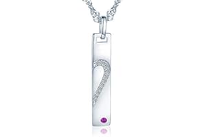 UNENDLICH U Infinito U - Colgante Pareja de Plata de Ley 925 Tarjeta Militar y Colgante Dog Tag de Corazón, Circonitas con Incrustaciones Amor Regalo de San Valentín para Hombre y Mujer