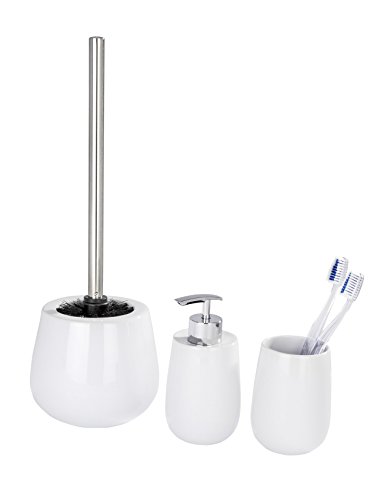 Wenko 21654100 Seifenspender Malta Weiß, Flüssigseifen-Spender, Fassungsvermögen 0,3 L, Keramik, 7,5 x 15,5 x 7,5 cm - 2