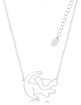 Disney Couture Halskette mit Mini-Motiv König der Löwen, Simba-Silhouette, weißgold-beschichtet