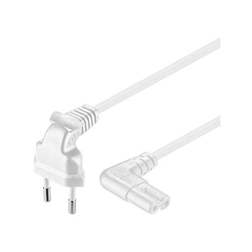 goobay CEE 7/16 - IEC-60320-C7 - Cable (0,75 m, Male Connector/Male Connector, CEE7/16, C7 acoplador, Blanco)