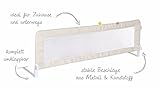 roba Bettschutzgitter „Klipp-Klapp“, klappbarer Rausfallschutz für Kinder; aus Metall, Kunststoff und strapazierfähigem Polyestercanvas-Material in Beige, verschiedene Größen - 10