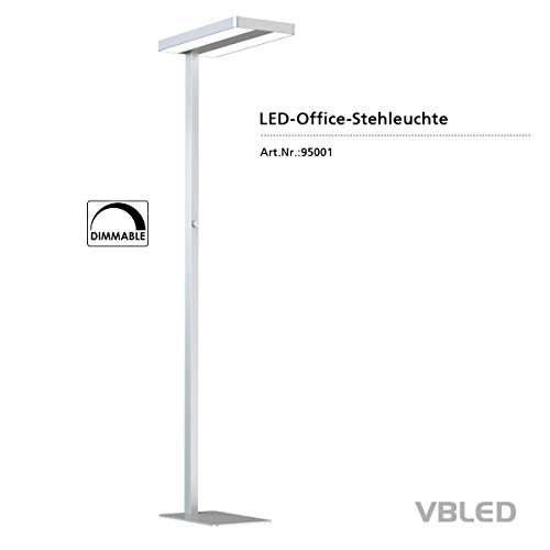 Preisvergleich Produktbild VBLED® LED Büro Arbeitsplatz Deckenfluter Stehlampe Office 60 Watt Neutralweiß Idealer Bildschirmarbeitsplatz [Energieklasse A]
