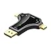 Produktbild HSKB Ersatztyp Typ C-Stecker DP + Mini DP + USB-C-zu-HDMI (4K × 2K) 3-in-1-Konverter Typ C zu HDMI Konverter-Datenadapter Kompatibel mit Allen - Kompatibel mit Tablets und Smartphones