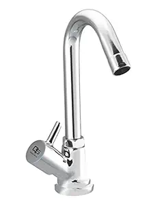 QUICK SILVER Delta Brass Swan Neck with Swinging Spout/Wall Mount for Water Tap For Bathroom/Wash Basin (Chrome Finish)