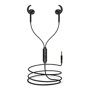 Foxin BASS PRO B3 in-Ear Wired Headphones with in-line Mic, 14mm Powerful Driver for Stereo Audio, Voice Assistant, Ear Headphone with 1.2m Tangle-Free Cable & 3.5mm Aux - (Black)