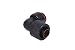 Produktbild 13/10mm (10x1,5mm) Anschraubtülle 90°; drehbar G1/4 - gerändelt - black matt