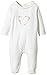 Mamas and Papas Baby-Girls Supima French Knot Hearts All-in-One Romper, Off-White (Cream), 3-6 Months