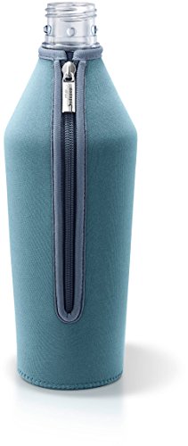 Preisvergleich Produktbild MySodapop BottleShirt Schutzhülle für Glaskaraffe Wassersprudler Zubehör, Glasflaschenschutz aus Neopren (Hellblau)