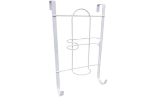 vet italy Vetrineinrete® Supporto per ASSE Ferro da Stiro da Porta con Ganci in Metallo Bianco 40x25cm P67