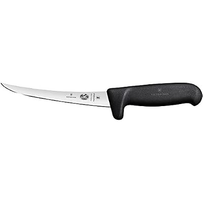 Victorinox 5.6613.15M Couteau à désosser avec lame courbée/étroite flexible Acier Inoxydable, Noir, 30 x 5 x 5 cm