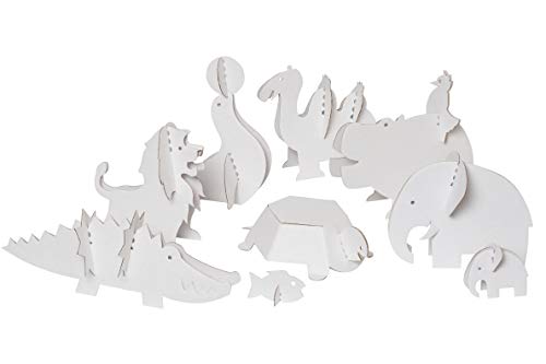 Bibabox | Die Zootiere aus Stabiler Pappe | Papptiere | Bastelset | 100% Öko | 100% Made in Germany