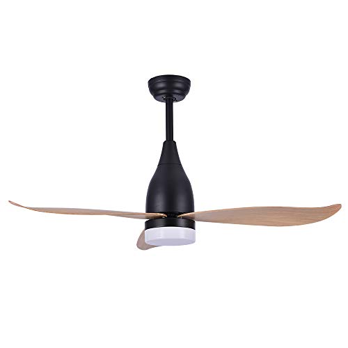 Ventilateur de plafond moderne avec éclairage Lingkai et télécommande à lamelles ABS 3 vitesses 3 vitesses