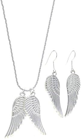 Angel Wings Earrings & Necklace Set