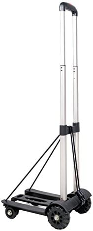 ZGL Trolley Trolley Silent Mini Aluminum Alloy Pull Rod Car Home Shopping Cart Seniors Trolley Portable Baggage Trailer Hand Car