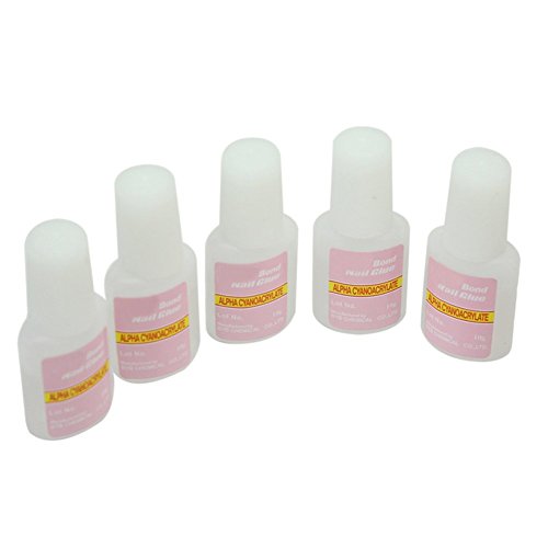 5x Acrylic Brush on Nail Art Glue Gel For French False Tips Rhinestones Manicure Pedicure Designs