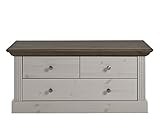 einfach zu montieren Steens Monaco Sitzbank, 3 Schubladen, 103 x 46 x 42 cm (B/H/T), Kiefer massiv, weiß grau