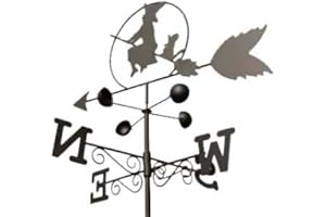 GARDEN MARKET PLACE Weathervane - WITCH steel weathervane with ground spike and wall fixing.