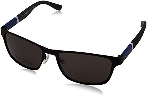 Tommy Hilfiger Unisex-Adults TH 1283/S NR Sunglasses, Bk Bluewhtgry, 55