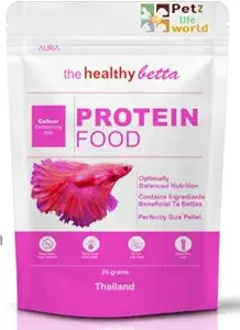 Petzlifeworld Aura The Healthy Betta Protein Food, 25G | Color Enhancing Diet (Pack of 2)