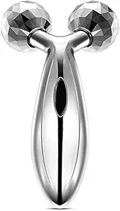 Face Body Roller Massager, 3D Roller Face Massager Y-Shape Face Lift Tool Firming Beauty Massage Body Face Massager (Silver)