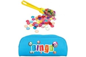 cavernedesjouets Kit Loto Complet 3 en 1 : 100 pions magnétiques + bâton ramasse jetons + Trousse Rangement Bleu - Set Accessoires Jeu Bingo + Carte Tigre