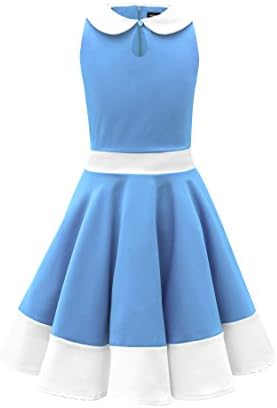 Black Butterfly Clothing BlackButterfly Kids 'Zoey' Vintage Clarity 50's Girls Dress (Blue, 9-10 yrs)