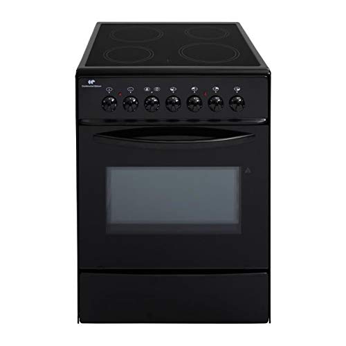Continental edison cvmc6060b - cuisiniere table vitrocéramique- 4 foyers-1700w- four électrique- catalyse-61l-a-l60xh85cm-noir