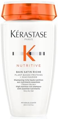 Kérastase, Nutritive, Shampoo Idratante Ricco, Per Capelli Molto Secchi, Effetto Rivitalizzante, Con Sostanze Nutritive Essenziali, Bain Satin Riche, 250 ml