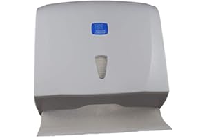 ‎HCR HYGIENE Handtuchspender, Papierhandtuchspender, Papierspender weiß für ca 400 Blatt