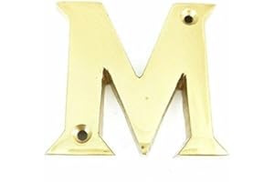 I IRONMONGERY SOLUTIONS Ironmongery Solutions® House Door Letters A to Z in Polished Brass - Fit To All Types of Door 50mm (M)