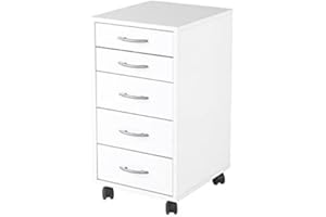 FMD Möbel Freddy Mueble Auxiliar, Cuero, Blanco, 33x38x63.5 cm