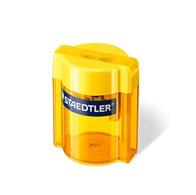 Staedtler 513 - Taille-Crayon Plastique 2 Usages Avec Réservoir Transparent Couleurs Assorties