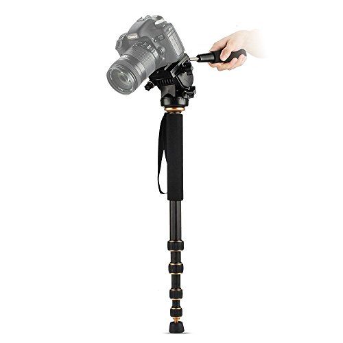 Morjava Q555Kamerastativ / Dreibein- und Einbeinstativ, tragbar, Magnesium- und Aluminium-Legierung, Kugelkopf fr DSLR-Kamera, SLR-Kamera, Canon-Kamera, Nikon-Kamera, Pentax-Kamera, Sony-Kamera