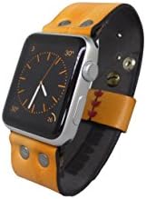 Minardi Italian Handmade - Apple Watch Band Giallo, Leather Strap Wrist Band Replacement Metal Pin Fast Closure (Adapters Included) for Apple iWatch &amp; Sport &amp; Edition 42mm