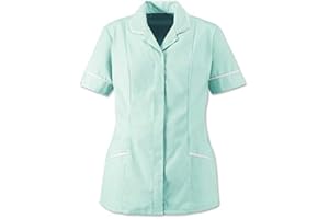 Instex Womens Nurses Healthcare Tunic, Dental Vet Salon, Sky Blue with White Trim, INS31SK