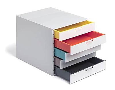 Durable 762527 Module de classement Varicolor Mix 5 Tiroirs de H55 mm pour Documents A4, Folio, Enveloppes