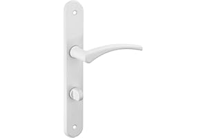 THIRARD - Ensemble de Poignées pour Porte Intérieure Hebe - Acier Embouti - Usage Salle de Bain et Toilette - Fermeture à Condamnation - Carré 7 mm - Entr'Axes 165 mm - Finition Laqué Blanc