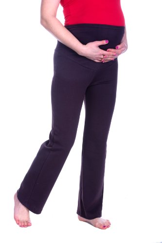 JANDAZ® MATERNITY COTTON TRACKSUIT BOTTOMS AND HOODIE BUY TOGETHER OR SEPARATELY (L/XL, Trousers-Brown)