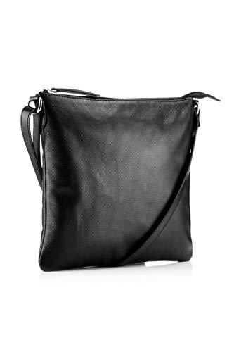 The Handbag Edit - Large Crossbody, Bolsos bandolera Mujer, Negro (Black Leather), 2x28x30 cm (W x H L)