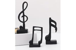 Yunjuhop 3 estatuas modernas de notas musicales, mesa de eventos de fiesta, decoración de notas musicales, decoración musical hecha a mano para soporte de TV, estante de libros, baño, decoración de