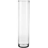 Round decorative vase in transparent glass &Oslash; 15x90 cm | Elegant and sturdy round design, perfect for floral arrangements and