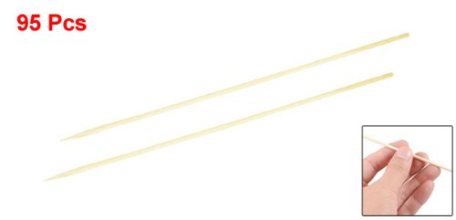 SODIAL (R) Camping Holz Farbe Bamboo Grillspiesse Grill Shish Kabob Sticks 95 Stueck - 2