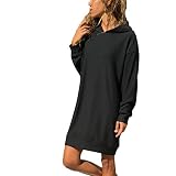 iHENGH Neujahrs Karnevalsaktion Damen Frauen Lange Hülse Feste beiläufige mit Kapuze Sweatshirt Pullover Spitzenbluse(L,Schwarz)