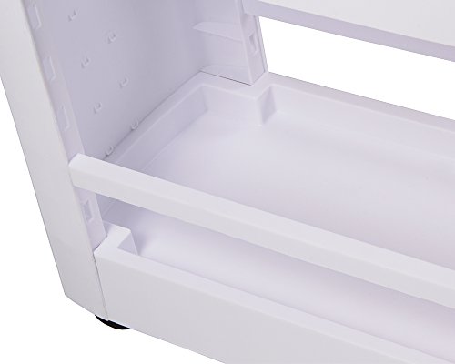 Ondis24 Nischenwagen Mobilo Rollwagen Badregal Badwagen aus Kunststoff weiß 3 Ablagefächer höhenverstellbar - 5