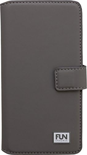 IPHORIA FUN Trend M4.3 Book-Style Case for Apple iPhone 5/5 °C/5S, Samsung S4 Mini, Sony Xperia Z3 Compact Dark Grey